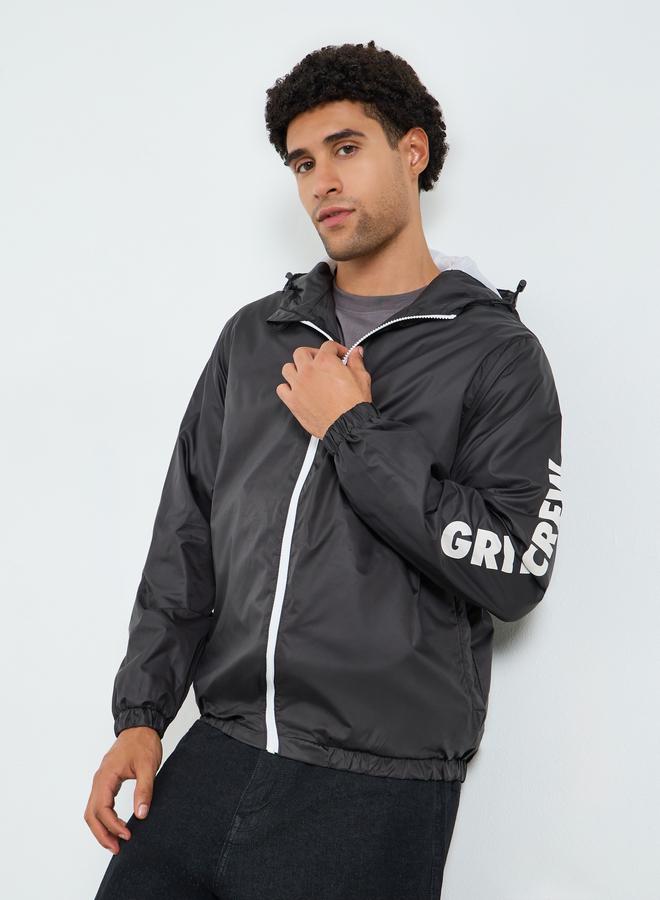 Styli Men Oversized Fit Printed Windcheater Jacket - Image 3